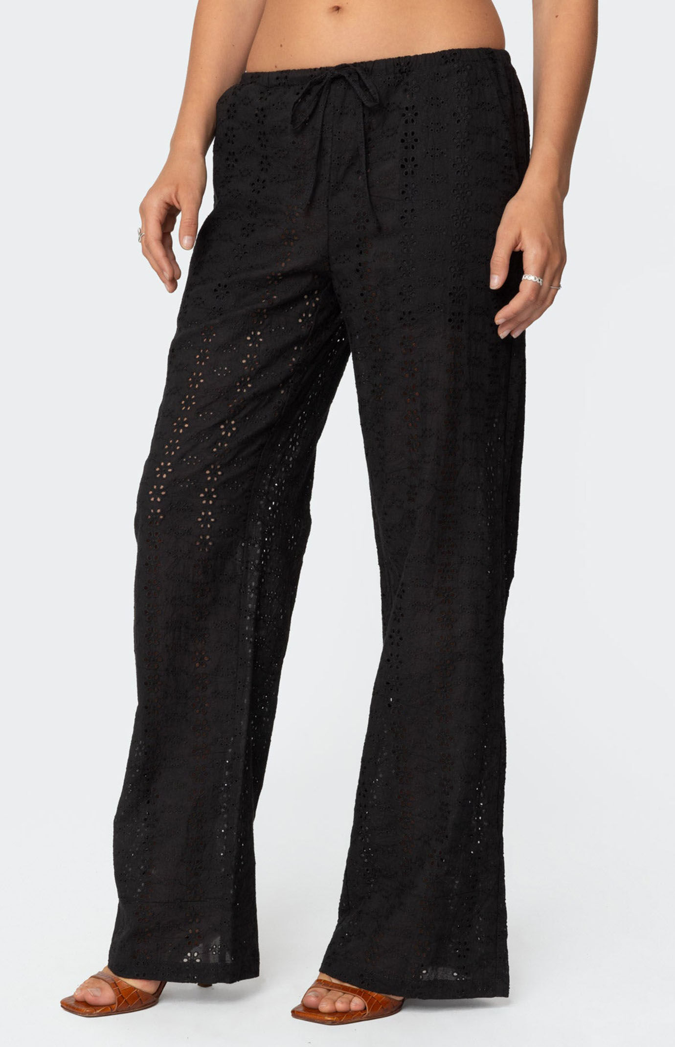 Edikted Lemon Lacey Cotton Pants | PacSun