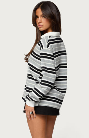 Renya Striped Long Sleeve Polo Top image number 3