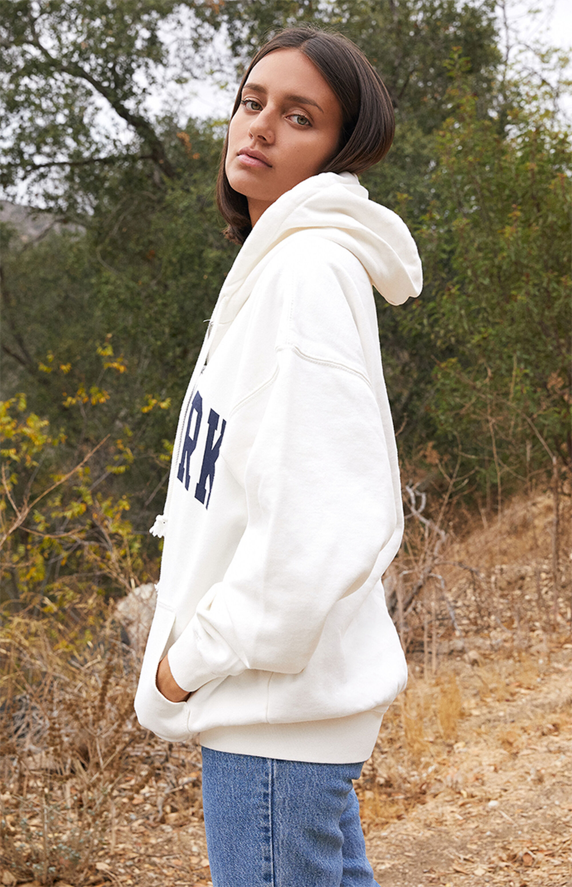 John galt white zip up hoodie Clearance