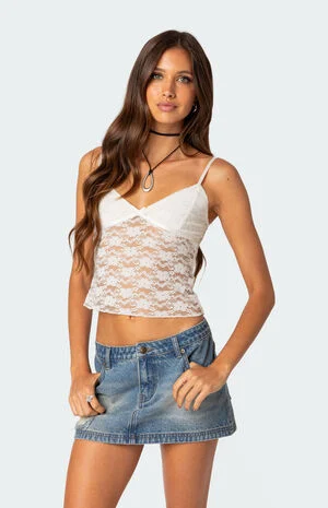 Eira Sheer Lace Tank Top image number 4