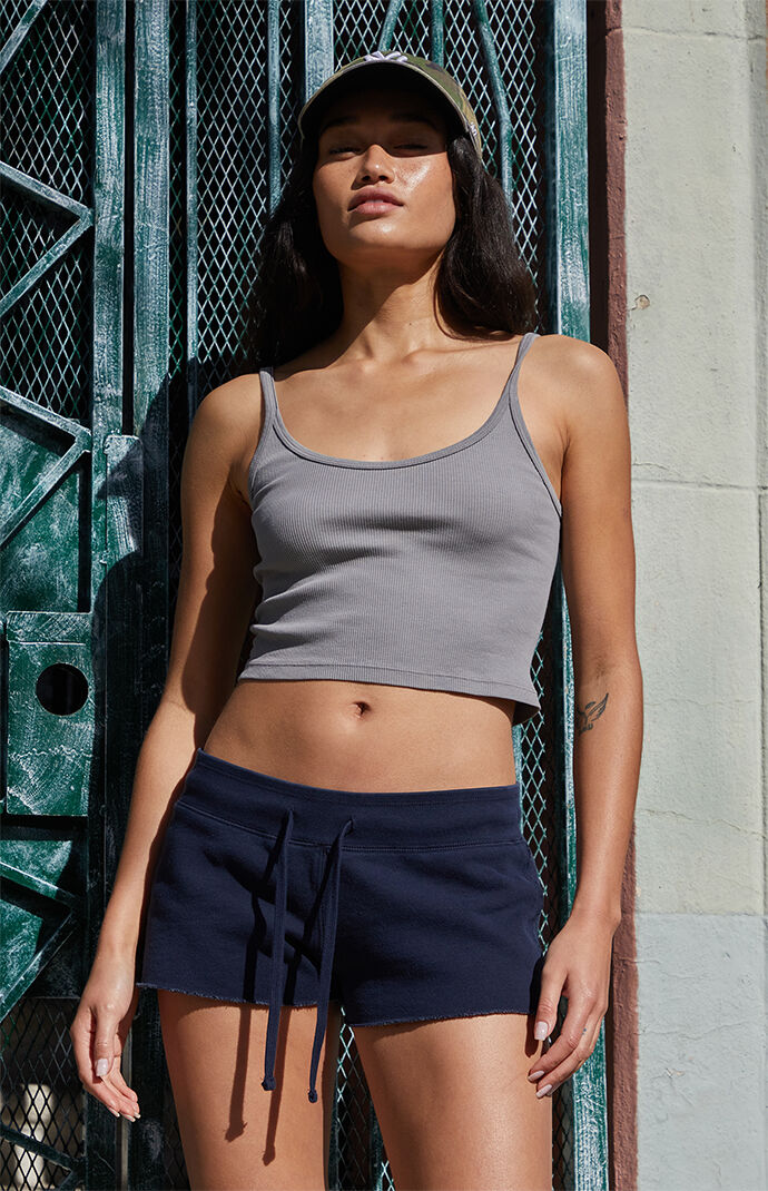 John Galt Light Gray Beyonca Cropped Tank Top