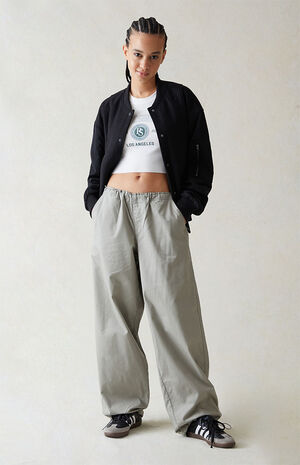 Dark Gray Low Rise Parachute Pants image number 2