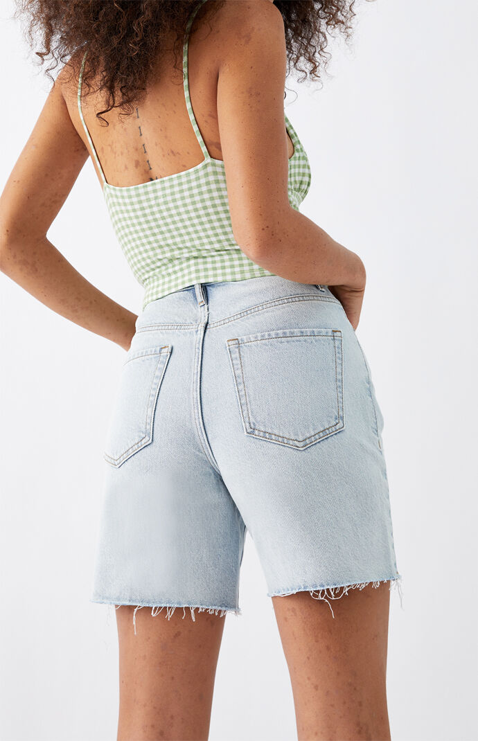 Light Blue High Waisted Denim Boy Shorts