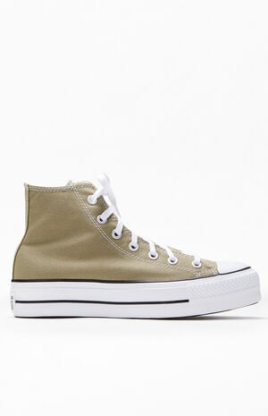 Green Chuck Taylor Lift Platform High Top Sneakers Green Chuck Taylor Lift Platform High Top Sneakers image number 1