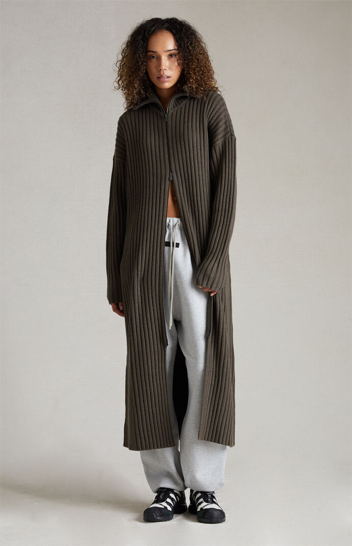 Fear of God Essentials Women's Seal Full Zip Cardigan | PacSun