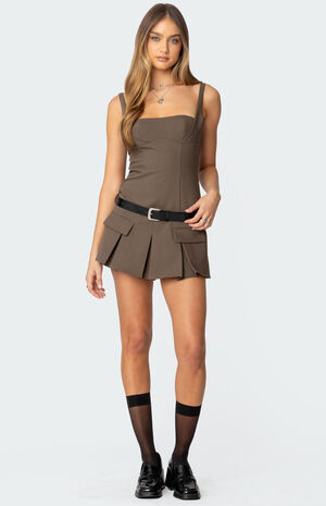 Callie Drop Waist Pleated Mini Dress image number 3