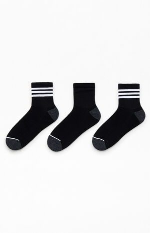 3 Pack Black High Quarter Socks image number 2