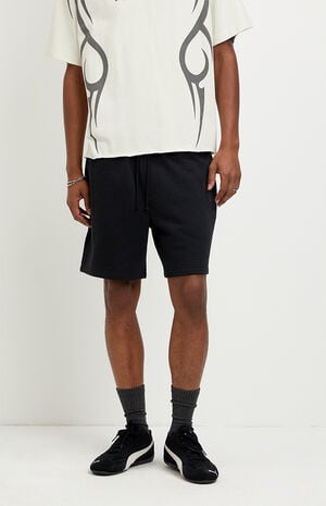 Fleece Black Sweat Shorts image number 2