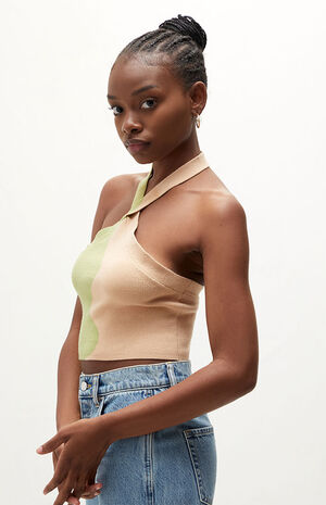 Crisscross Halter Sweater Top image number 2