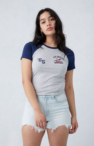 Eco Stretch Light Indigo Ripped Curve High Waisted Denim Festival Shorts image number 2