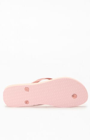 Women's Pink Slim Flip Flop Sandals image number 4