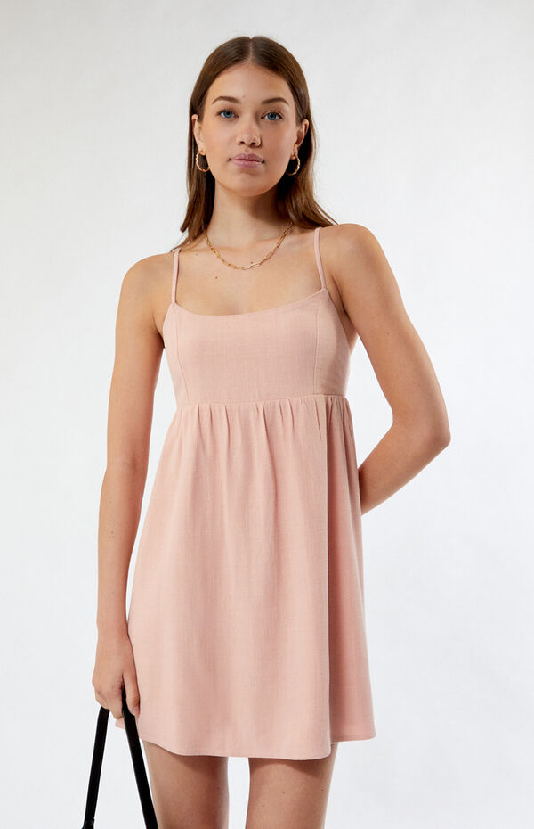 la hearts ruffle linen mini dress LA Hearts Linen Mini Dress