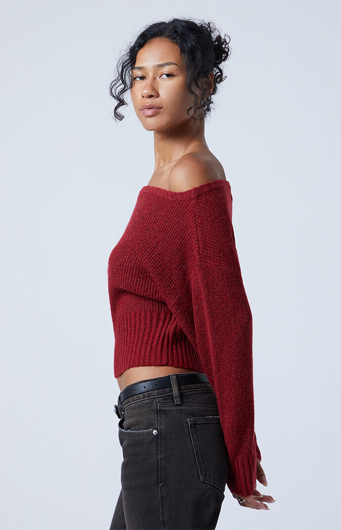 Third Charm Cosette Ribbed Off-The-Shoulder Sweater | Pacsun