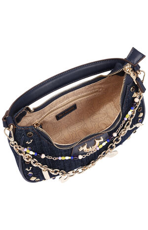 Studded Dark Denim Shoulder Bag image number 6