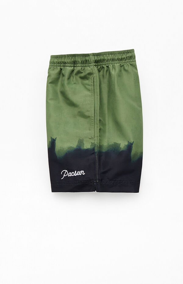 Pacsun Green Stampede 4.5" Volley Swim Trunks