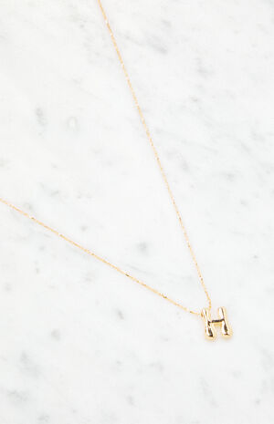 H Initial 14K Gold Plated Necklace image number 2