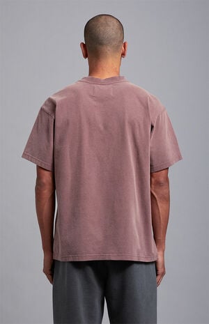 Taupe Vintage Wash Heavyweight Oversized T-Shirt image number 5