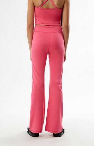 PAC WHISPER Active Hot Pink Crossover Flare Yoga Pants image number 4