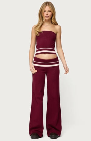 Kaliya Stripey Strapless Knit Top image number 4