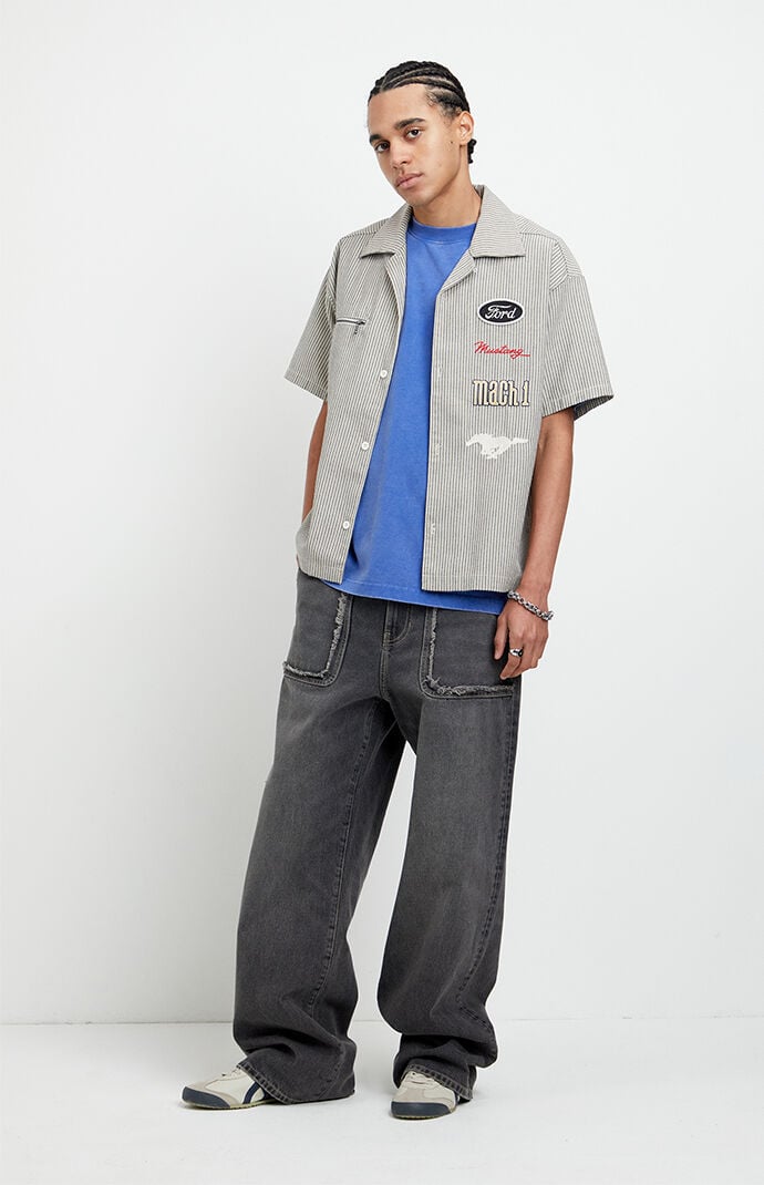 Pacsun Blake Extreme Baggy Jeans Frayed Pocket Faded Black