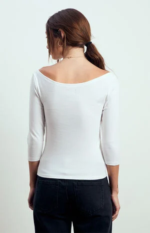 Kenzie 3/4 Sleeve Off-The-Shoulder Top image number 4