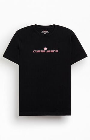 Black Embroidered T-Shirt image number 1