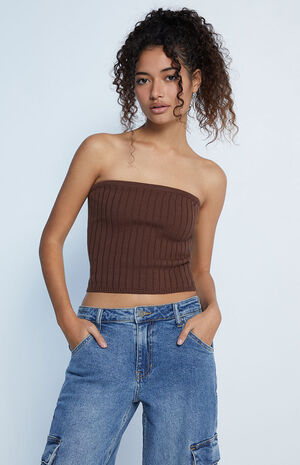 Chunky Ribbed Knit Tube Top image number 2