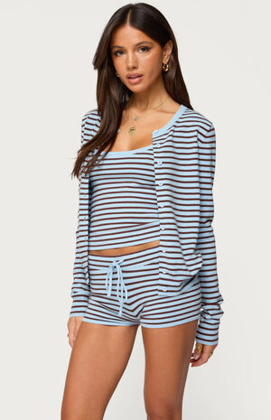 Lillian Striped Button Up Knit Cardigan image number 2