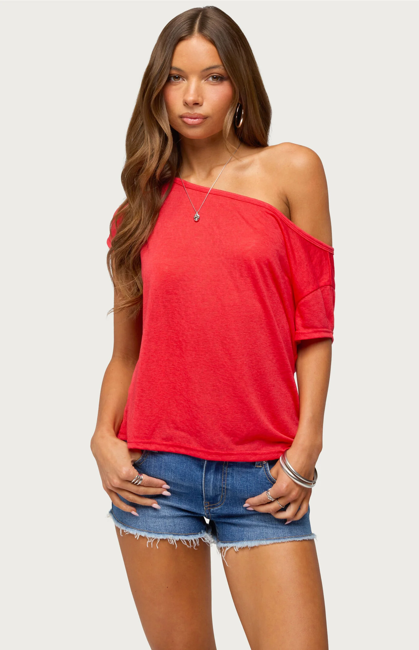 Edikted Amora Off Shoulder Sheer Top