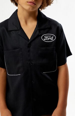 Kids Pick Stitch Cropped Camp Shirt image number 2