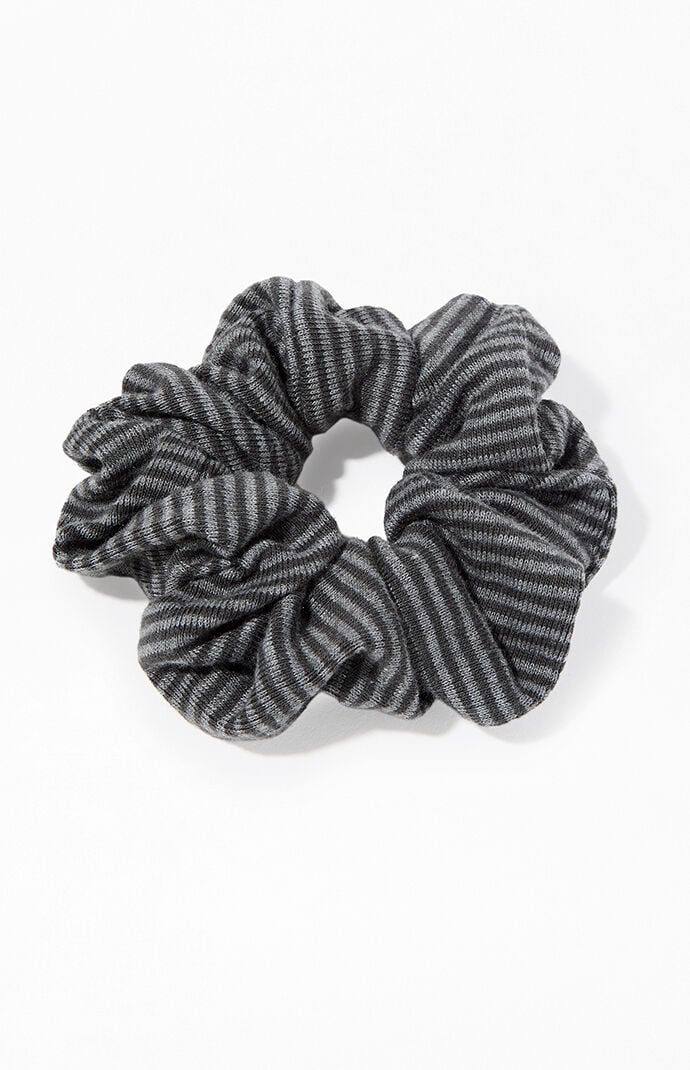 John Galt Gray Striped Scrunchie