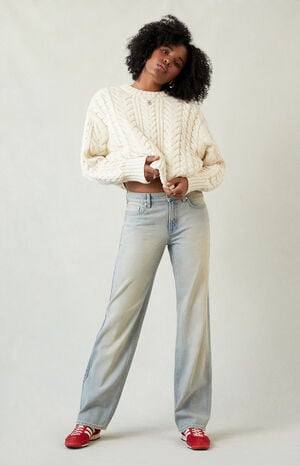 Jordyn Low Rise Straight Leg Jeans Light Blue Wash