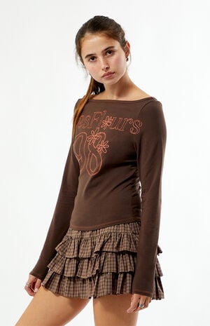 Les Fleurs Embroidered Long Sleeve Top image number 3