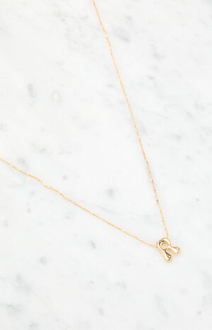 R Initial 14K Gold Plated Necklace image number 2