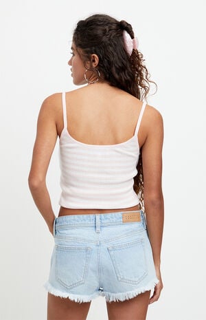 Jamie Low Rise Jean Micro Shorts Light Blue image number 5
