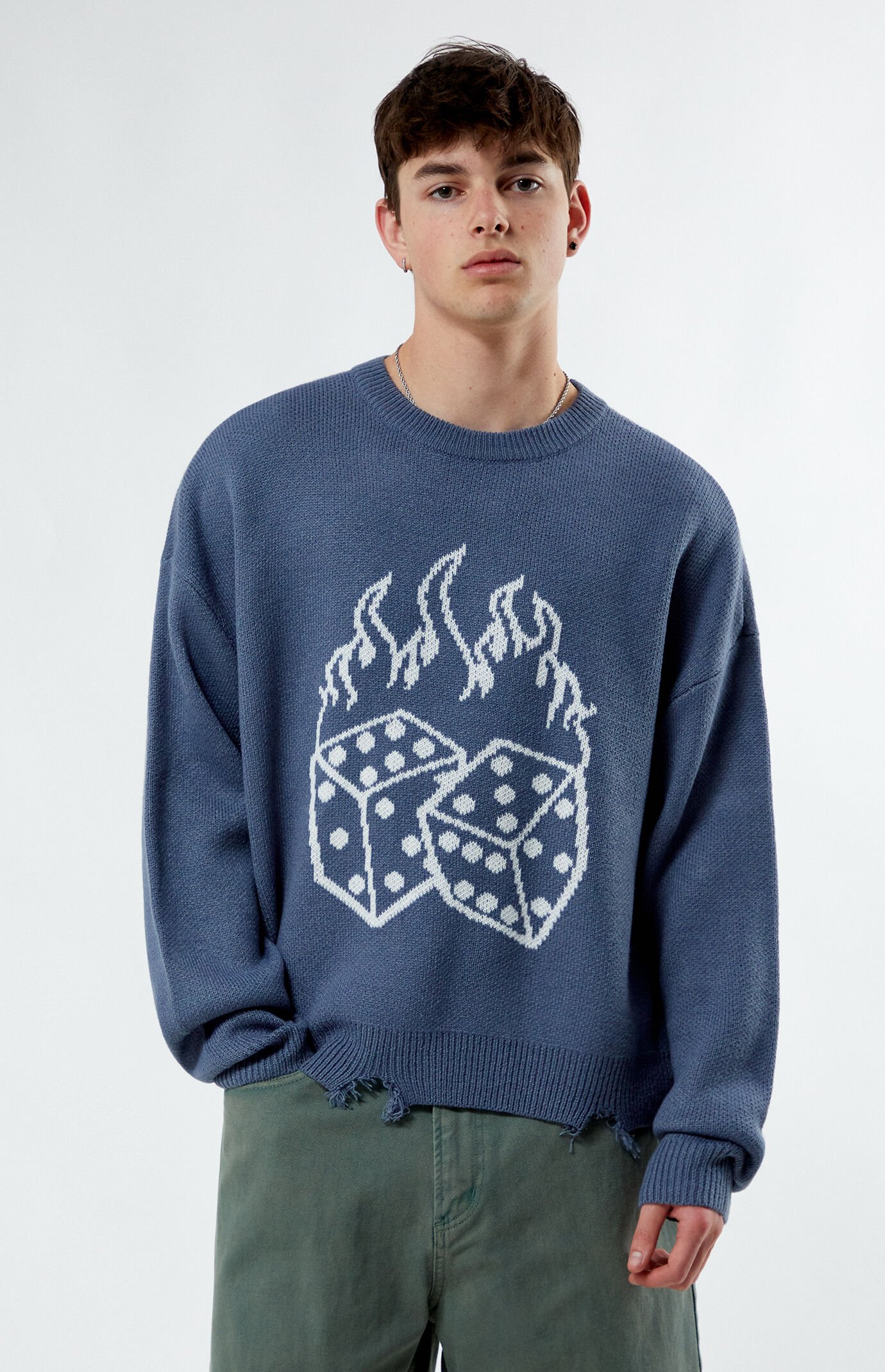 Pacsun Dice Destroyed Cropped Sweater | PacSun