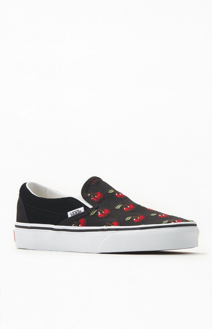 cherry slip on vans
