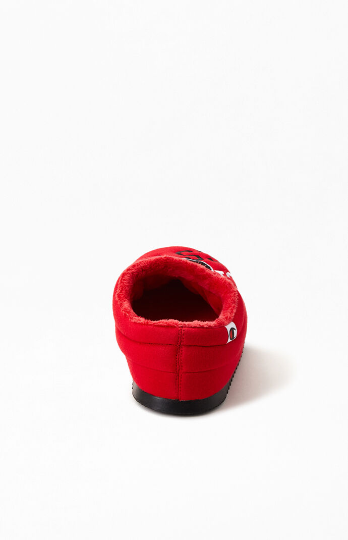 Red Shuffle Reverse Weave Slippers