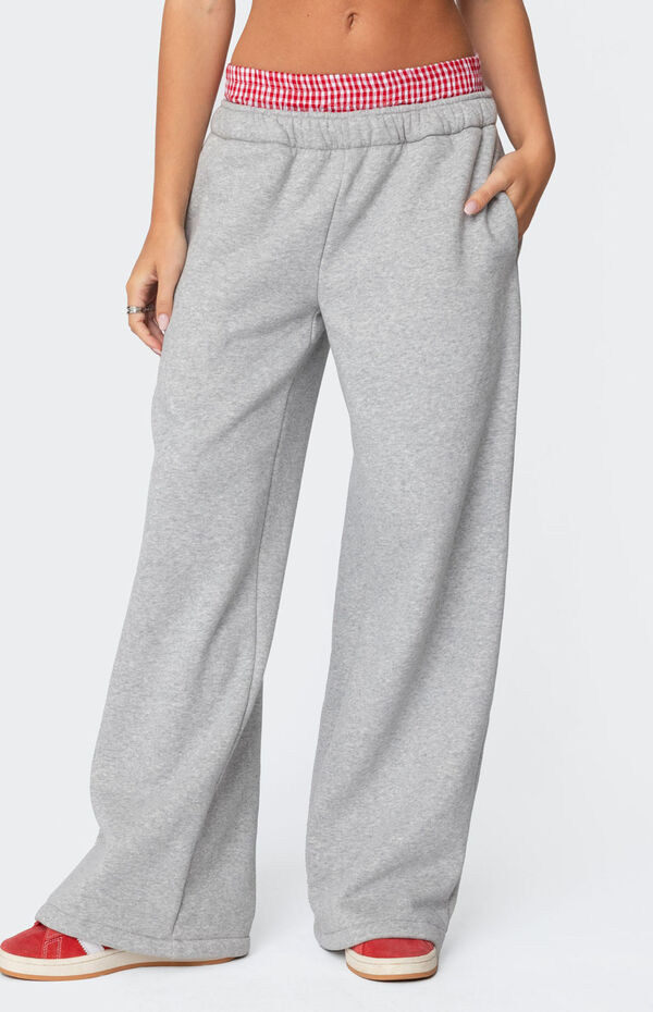 Gingham Boxer Detail Sweatpants