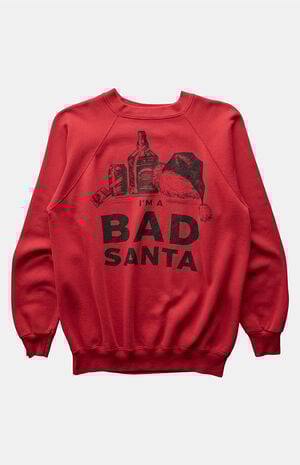 '80s I'm a Bad Santa Crew Neck Sweatshirt image number 1