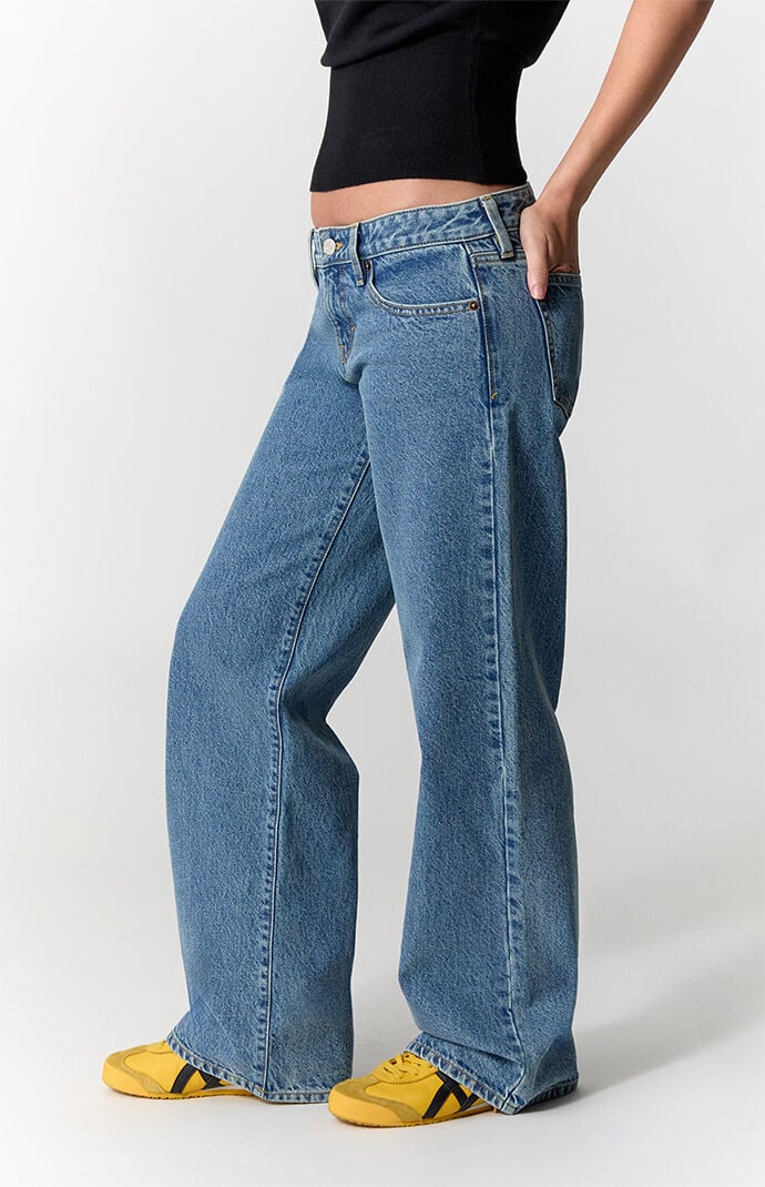 Pacsun Zoe Low Rise Girlfriend Jeans Medium Blue Wash