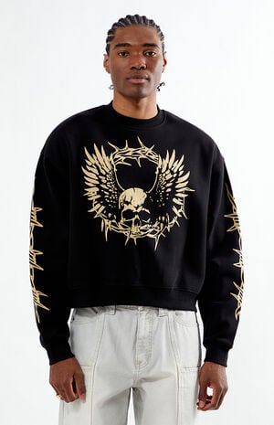 Barbed Wings Cropped Crew Neck Sweatshirt image number 1