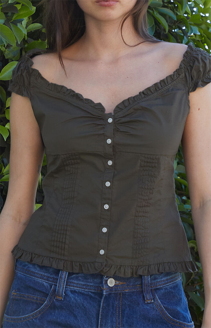 John Galt Green Elena Top