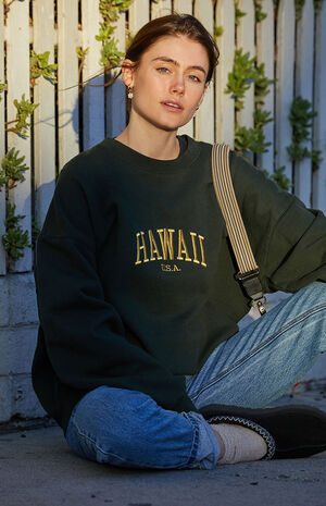 Green Hawaii Crew Neck Sweatshirt image number 1