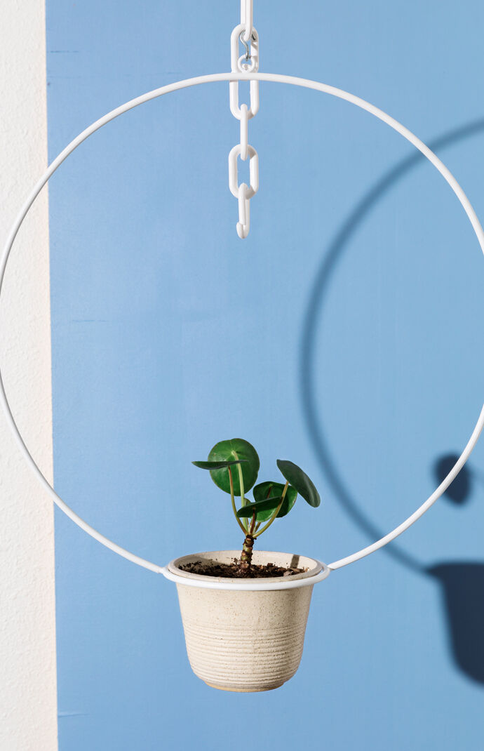 White Hanging Circle Planter