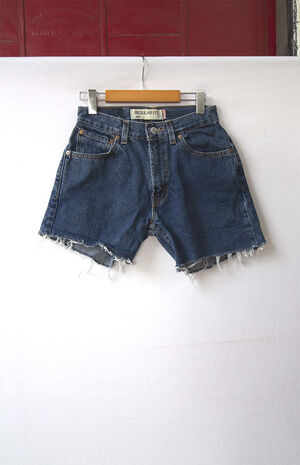 Upcycled Levi's 505 Dark Blue Wash Denim Shorts image number 1
