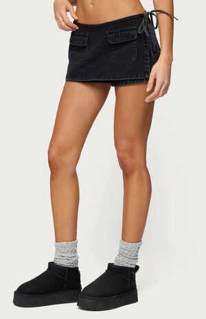 Giselle Wrap Denim Mini Skort image number 2