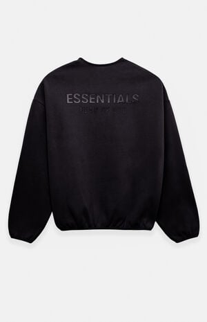 Jet Black Modern Fit Fleece Crew Neck Sweatshirt image number 2
