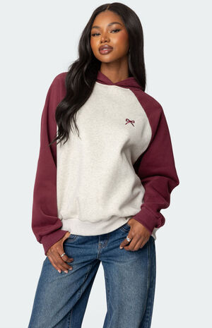 Raglan Bow Oversized Hoodie image number 1