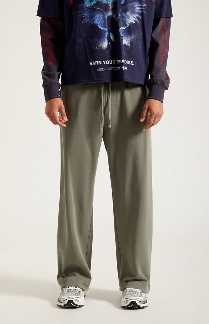 Pacsun Green Fleece Extreme Baggy Sweatpants